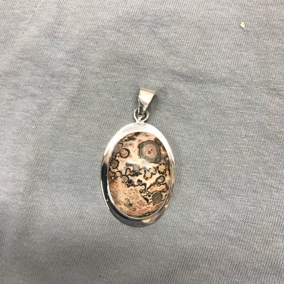 Vintage RARE Taxco Leopard Jasper Sterling 925 Pendant - Picture 2 of 12